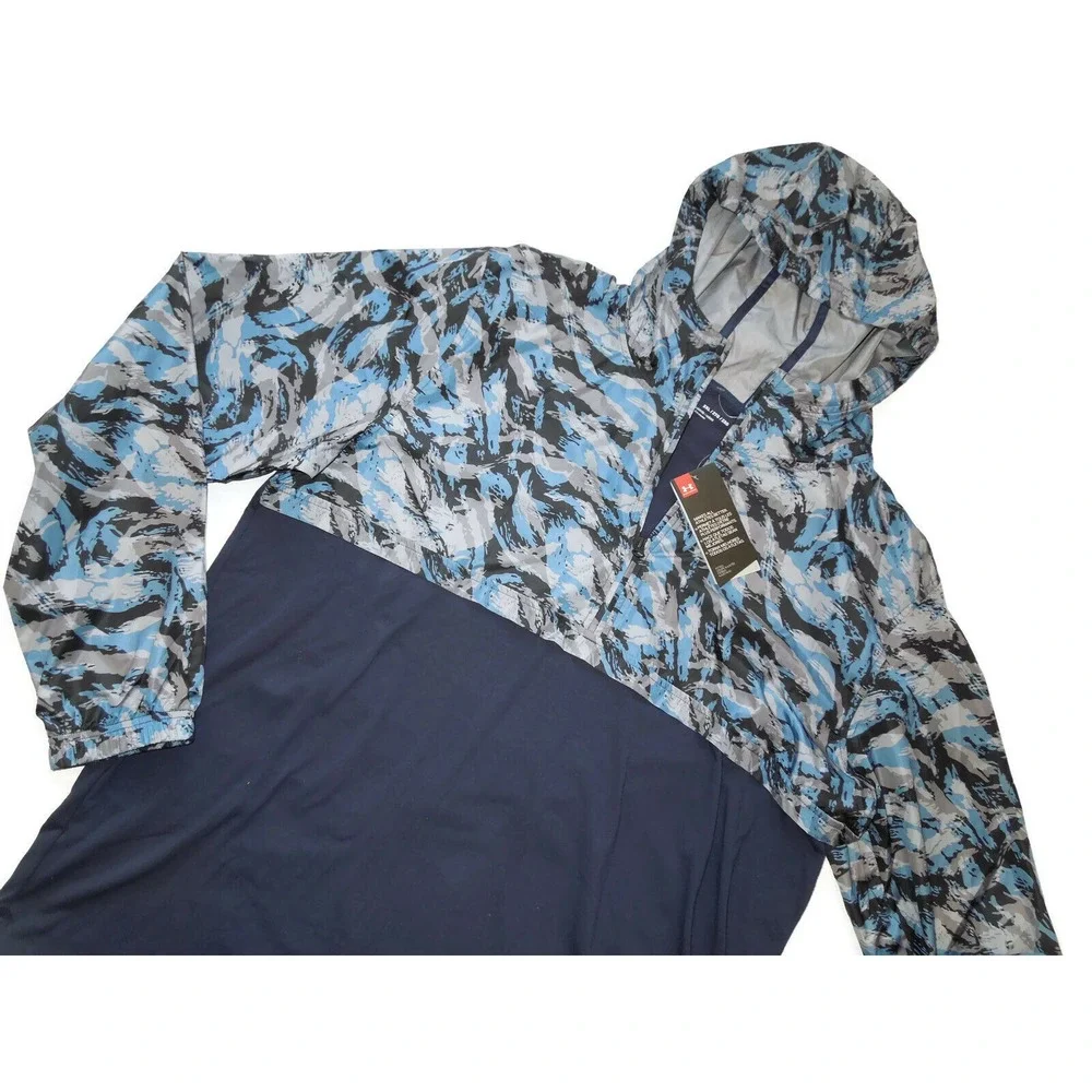 Under Armour Men's Sportstyle Anorak Pullover Jacket Blue Size XXL 2XL‎